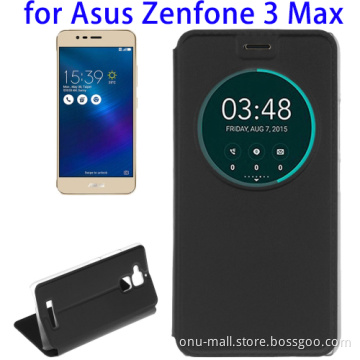 Wholesaler Leather Flip Cover Case for Asus Zenfone 3 Max with Call Display ID